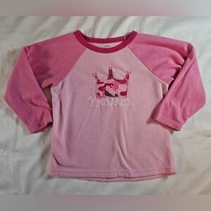 Carter's Girls Pink Long Sleeve Camo Crown Princess Design Sweater Size 4T